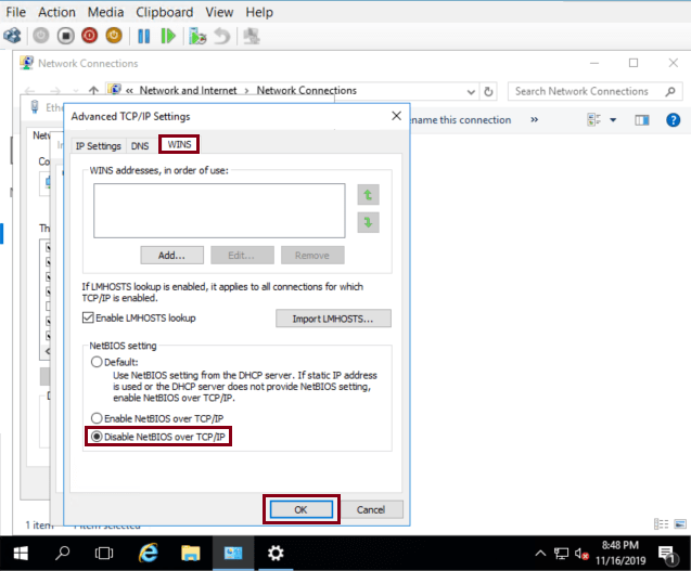 wins advanced tcp ip settings