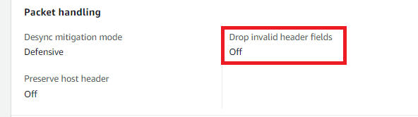 ALB Drop Invalid Headers