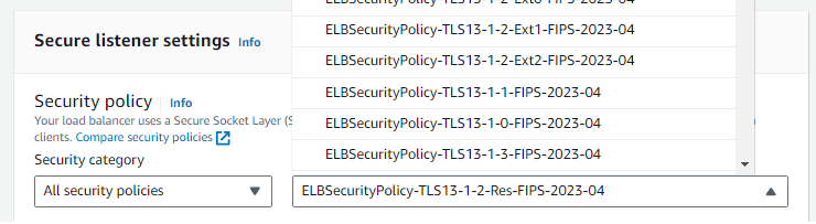 ELB Encryption Settings