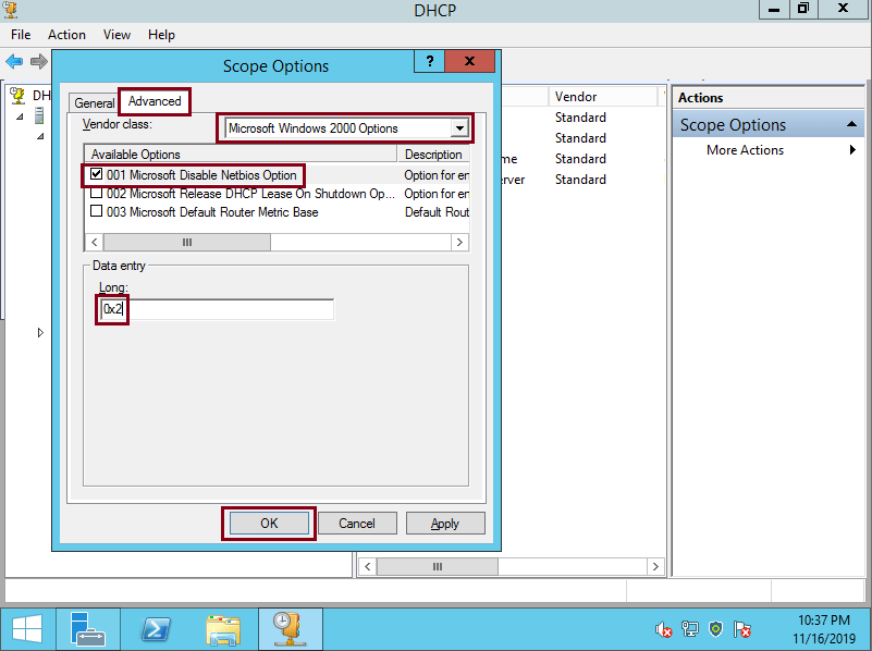 DHCP Scope Options